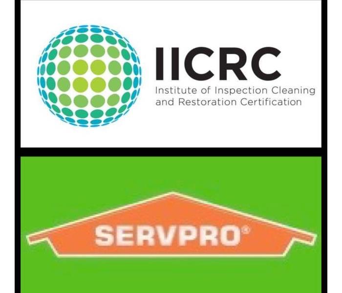 A photo showing the the SERVPRO logo and the IICRC company logo.